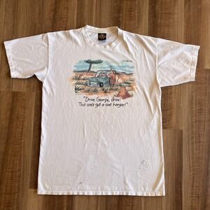 Vintage The Far Side Shirt Mens Large White Coat Hanger Cartoon 1987 Funny